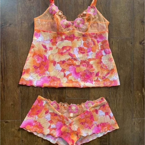 Other - Vintage Retro Sheer Mesh Sleepwear Lingerie Tank and Cami Set. Medium